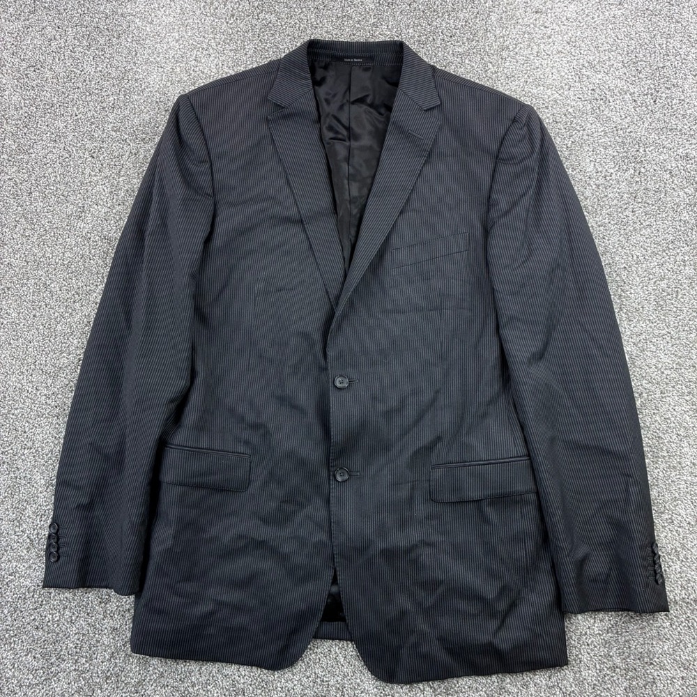 Ermenegildo Zegna City Sport Coat Blazer Mens 54L Black Pinstripe Wool Mexico